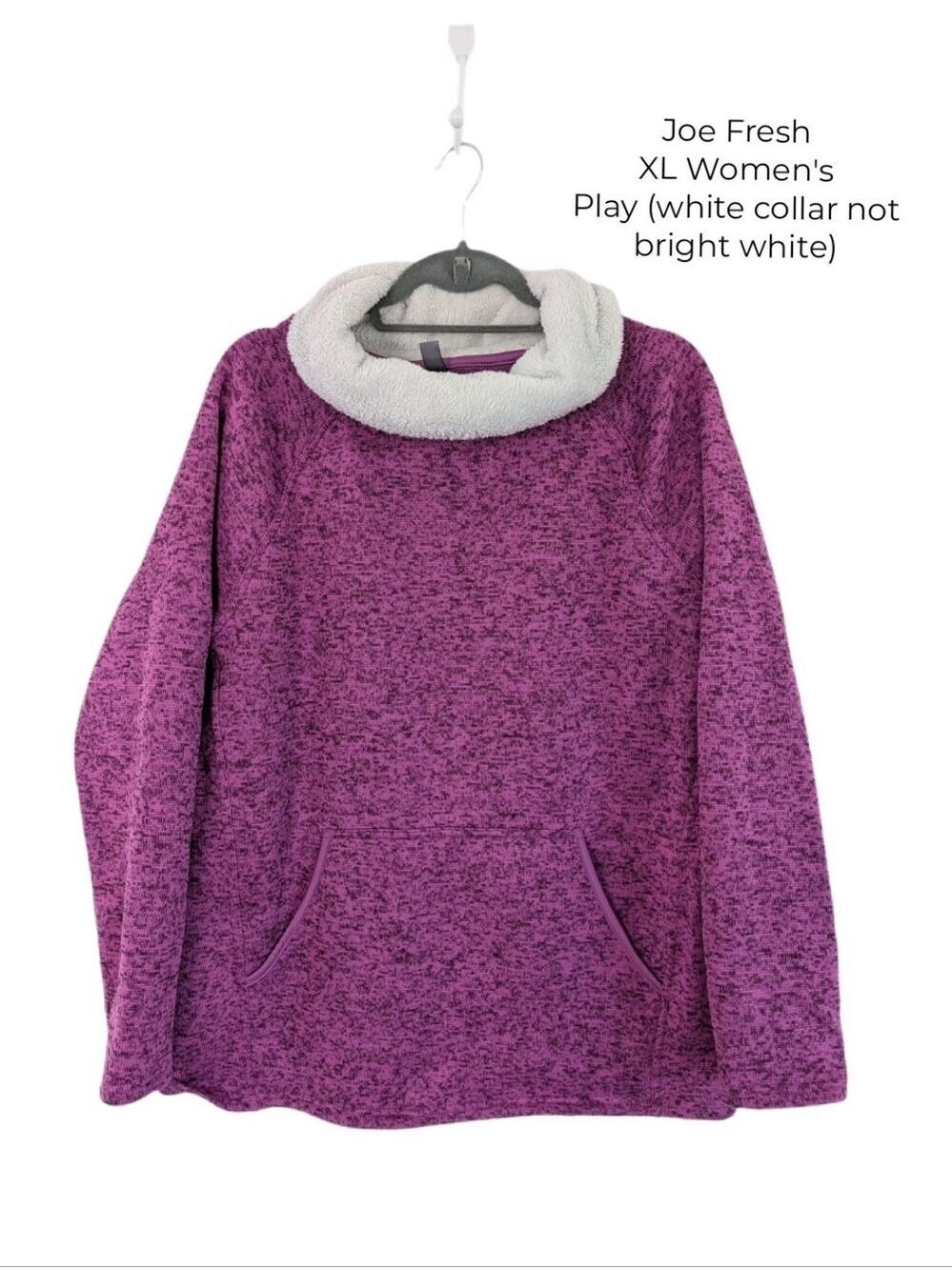 🩵 4/$20 Women's XL Joe Fresh Purple‎ Plush Sherpa-Collar Pullover